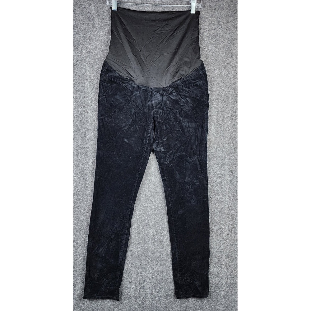 Loft Maternity Pants Women 6 Black Corduroy Skinny Over Belly Stretch Comfort